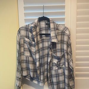 Plaid Button-Up Shirt